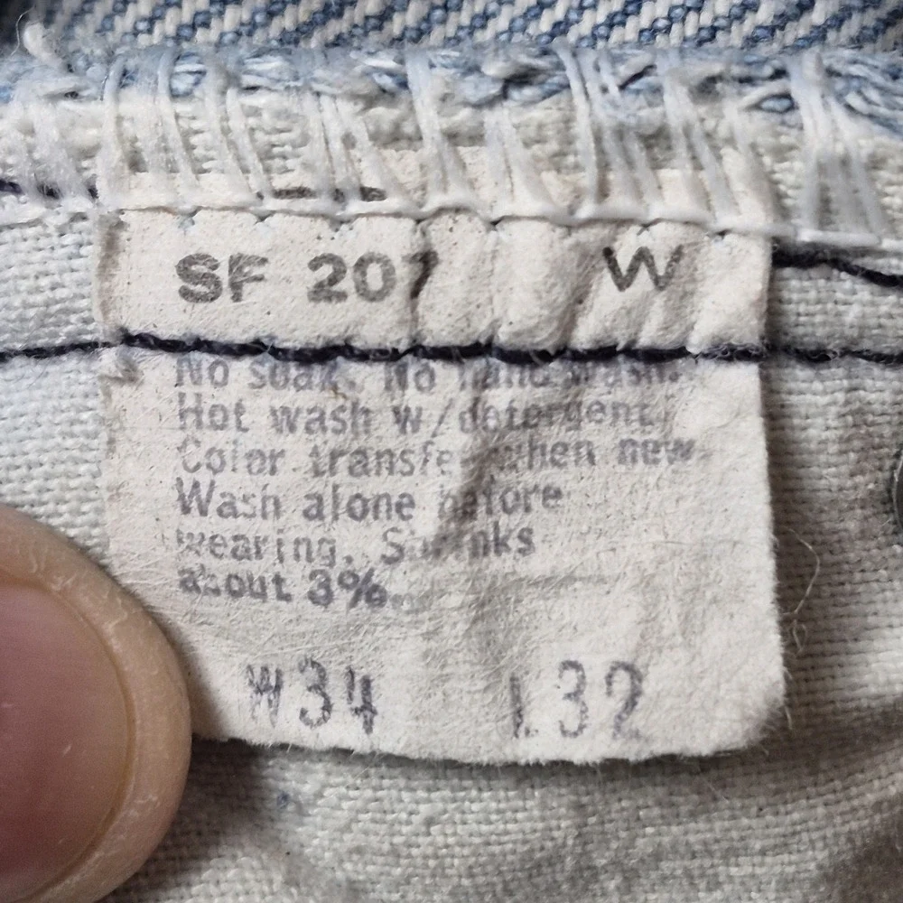 VTG 1983 Levi's 517 Mens 34 *THRASHED* Orange Tab Bootcut Rigid Indigo Jeans
